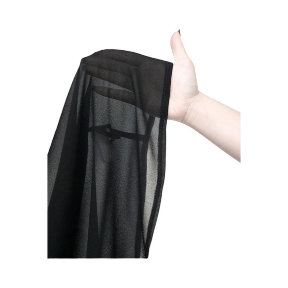 Boho Goth Sheer Lace Chiffon Black - Picture 8 of 9